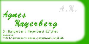 agnes mayerberg business card